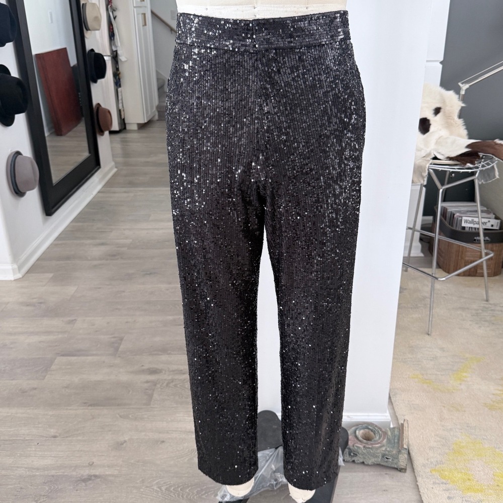 HUGO Boss Mens Black Sequined Trousers Slim Fit Evening Pants Size 30R NWT
